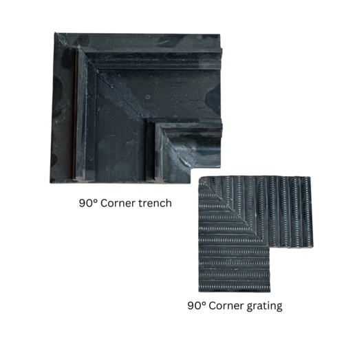 90 Corner Trench and Grating Black thumbnail